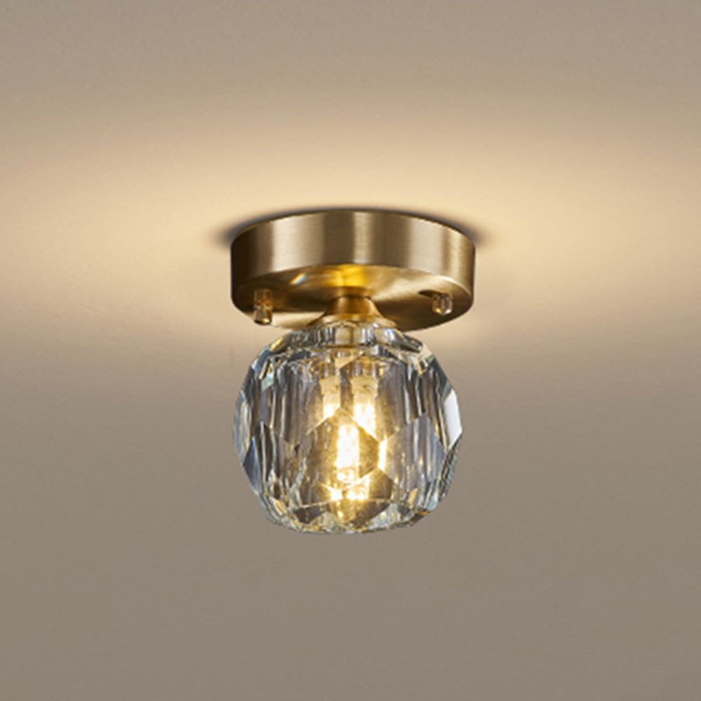 Kristy Luxury Diamond Metal/Acrylic Flush Mount Ceiling Light, Gold - Neutralighting