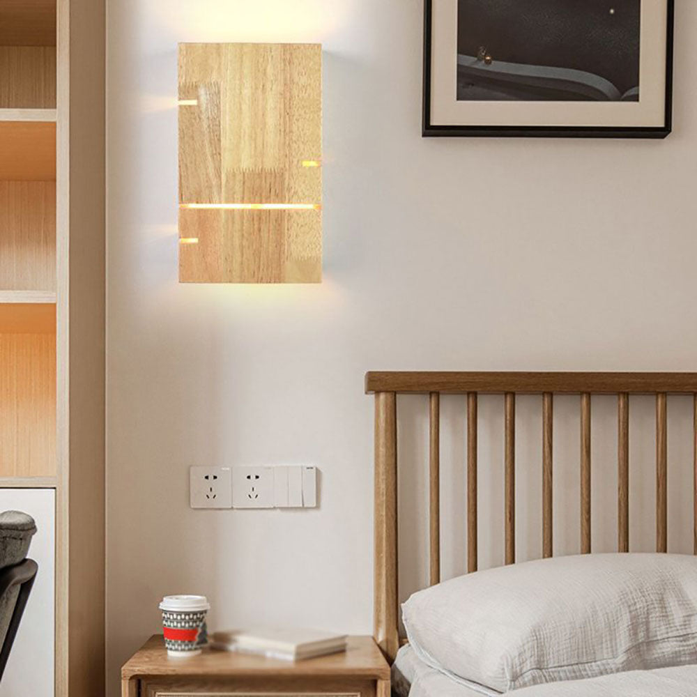 Muto Wall Lamp Rectangular Minimalist, Mounted Bedside, Wood, Bedroom - Neutralighting