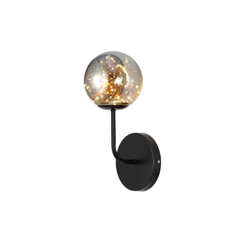 Valentina Wall Lamp Starry Globe Art Deco, Black/Gold, Bedroom - Neutralighting