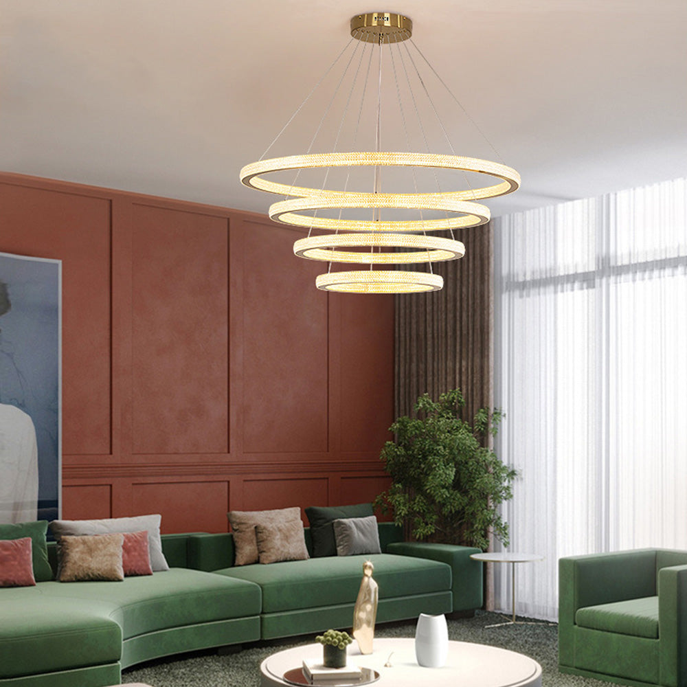 Kristy Contemporary Gold Luxury Ring Pendant Light - Neutralighting