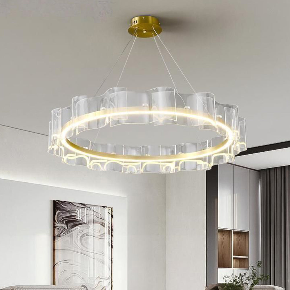 Arisha Creative Ring Metal/Arcylic Pendant Light, Gold - Neutralighting