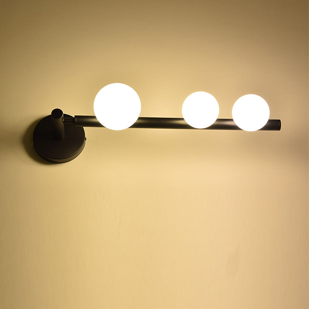 Valentina Modern Globe Metal/Glass Wall Lamp, Black/Gold - Neutralighting