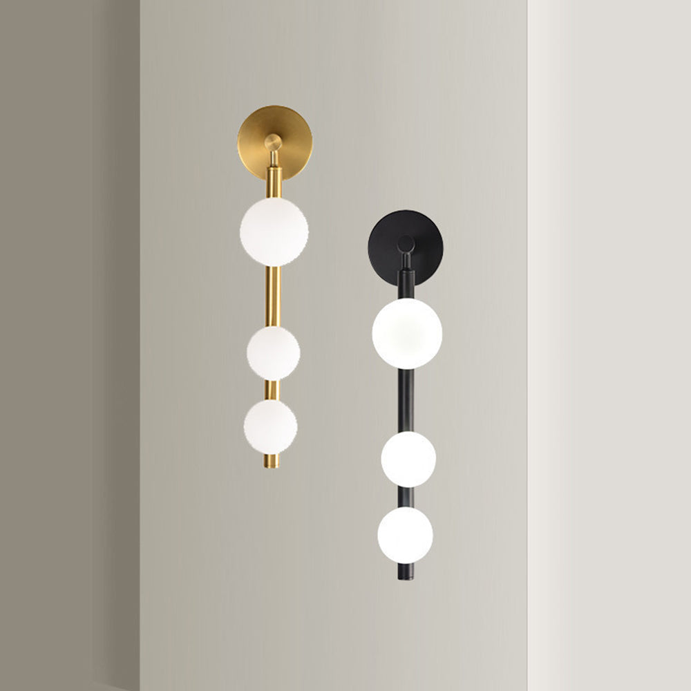 Valentina Modern Globe Metal/Glass Wall Lamp, Black/Gold - Neutralighting