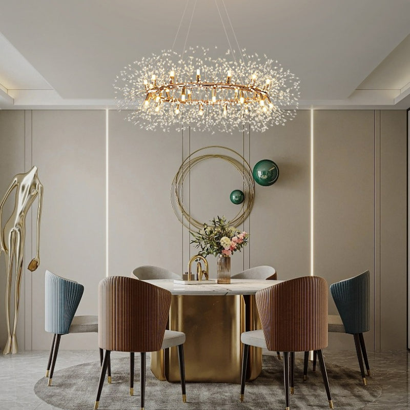 Arisha Modern Dandelion LED Pendant Light GoldCrystal Bedroom/Living Room - Neutralighting