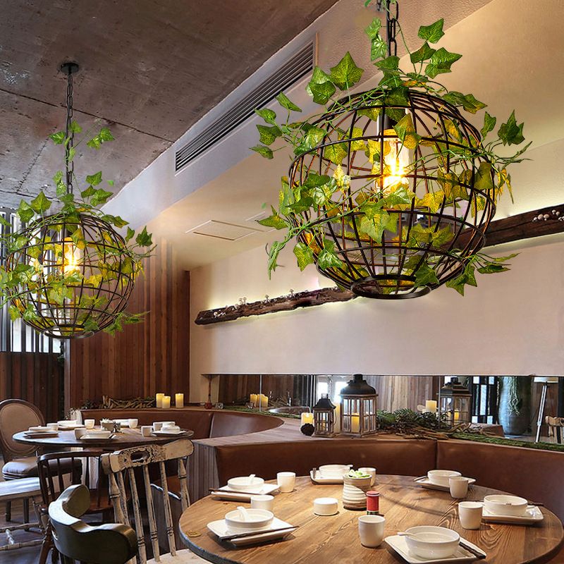 Ritta Rustic Plant Art Deco Globe Vine Pendant Light - Neutralighting