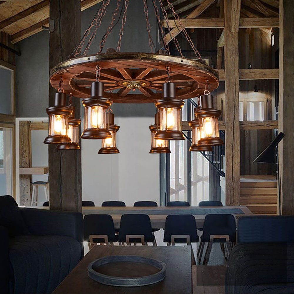 Epoch Vintage Rudder Metal/Wood Pendant Light, Walnut - Neutralighting