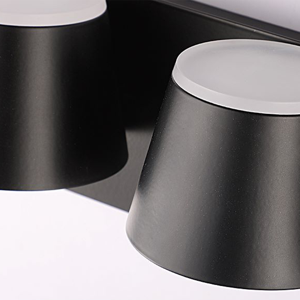 Arisha Modern Cylindrical Metal Mirror Front Wall Lamp, Black - Neutralighting