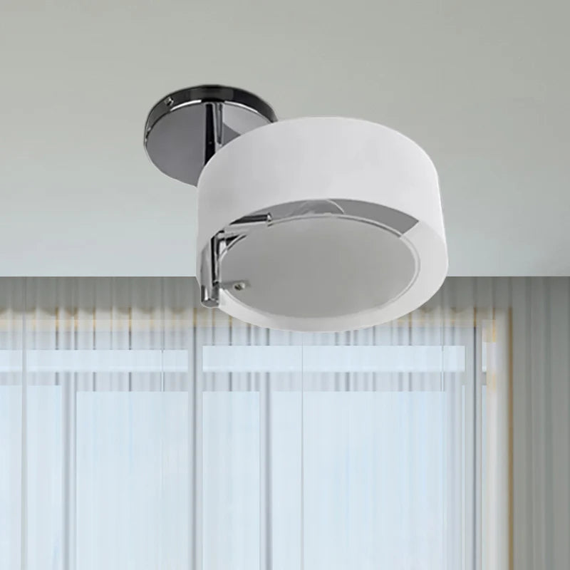 Arisha  Flush Mount Ceiling Light   Glass  White Modern Round Hallway