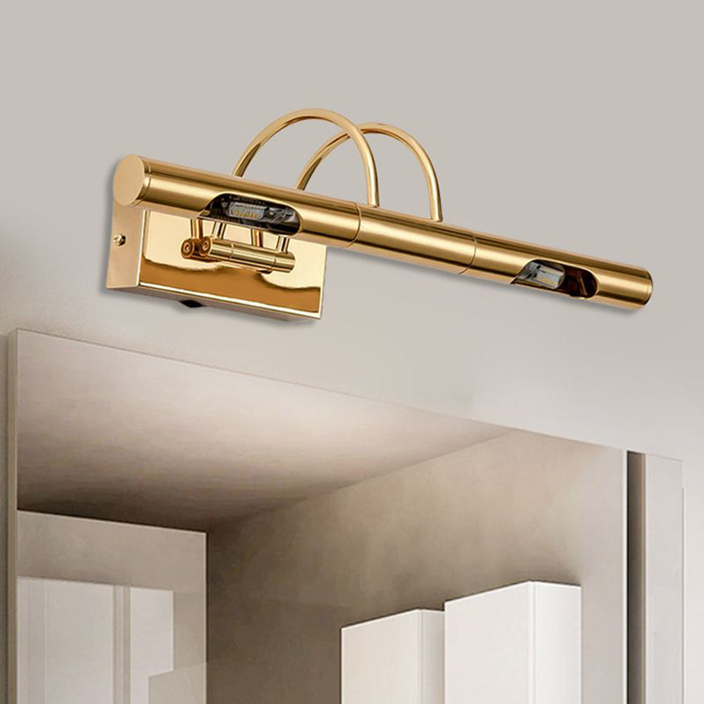 Aria Retro Cylindrical Metal Wall Lamp, Gold, Bathroom - Neutralighting