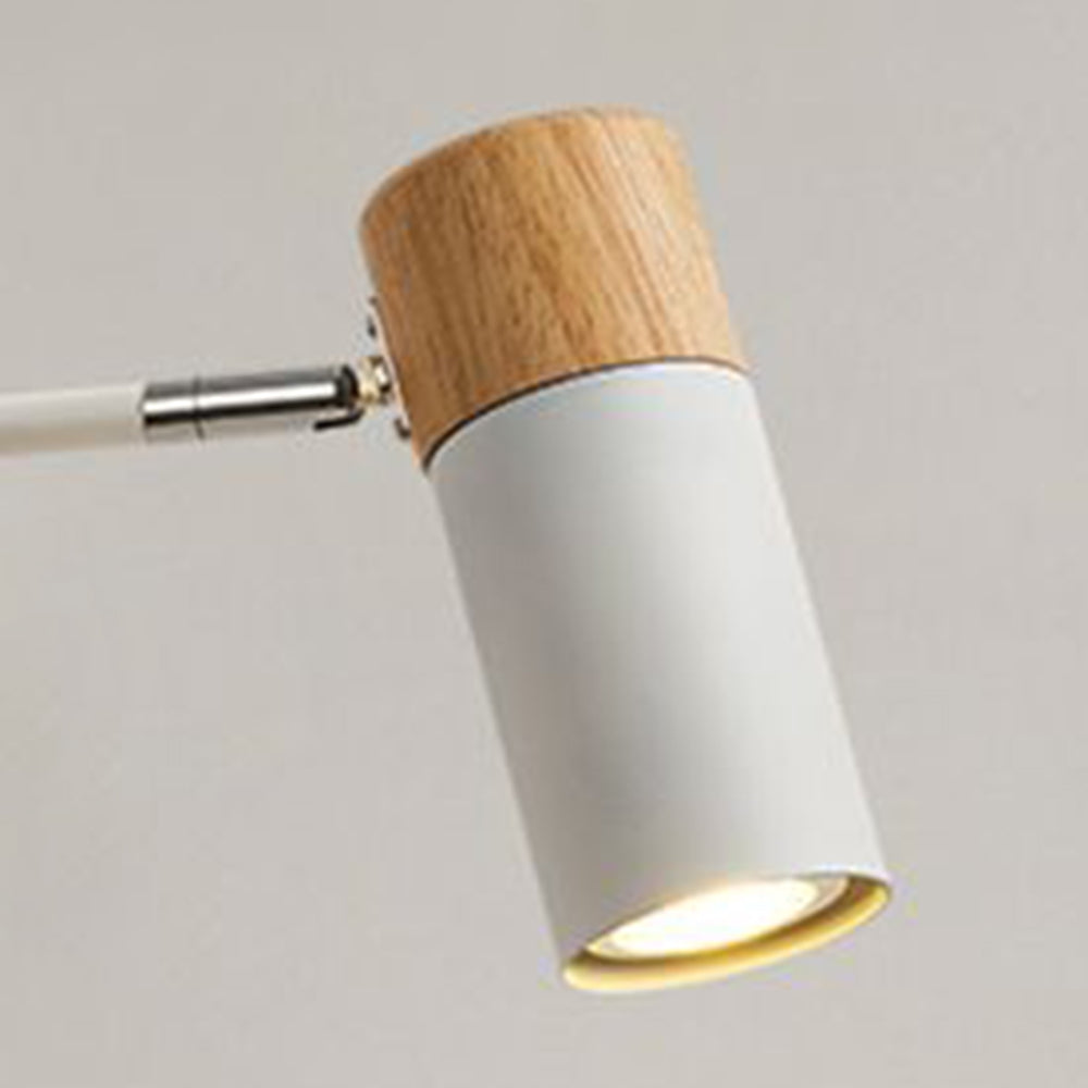 Muto Nordic Can Shaped Adjustable Wall Lamp, Metal/Wood, White - Neutralighting