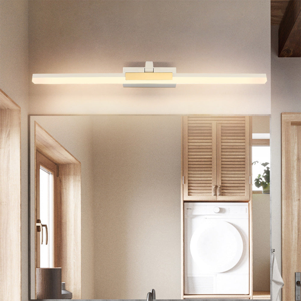 Arisha Modern Linear Mirror Front Metal Vanity Wall Lamp, Black/White - Neutralighting