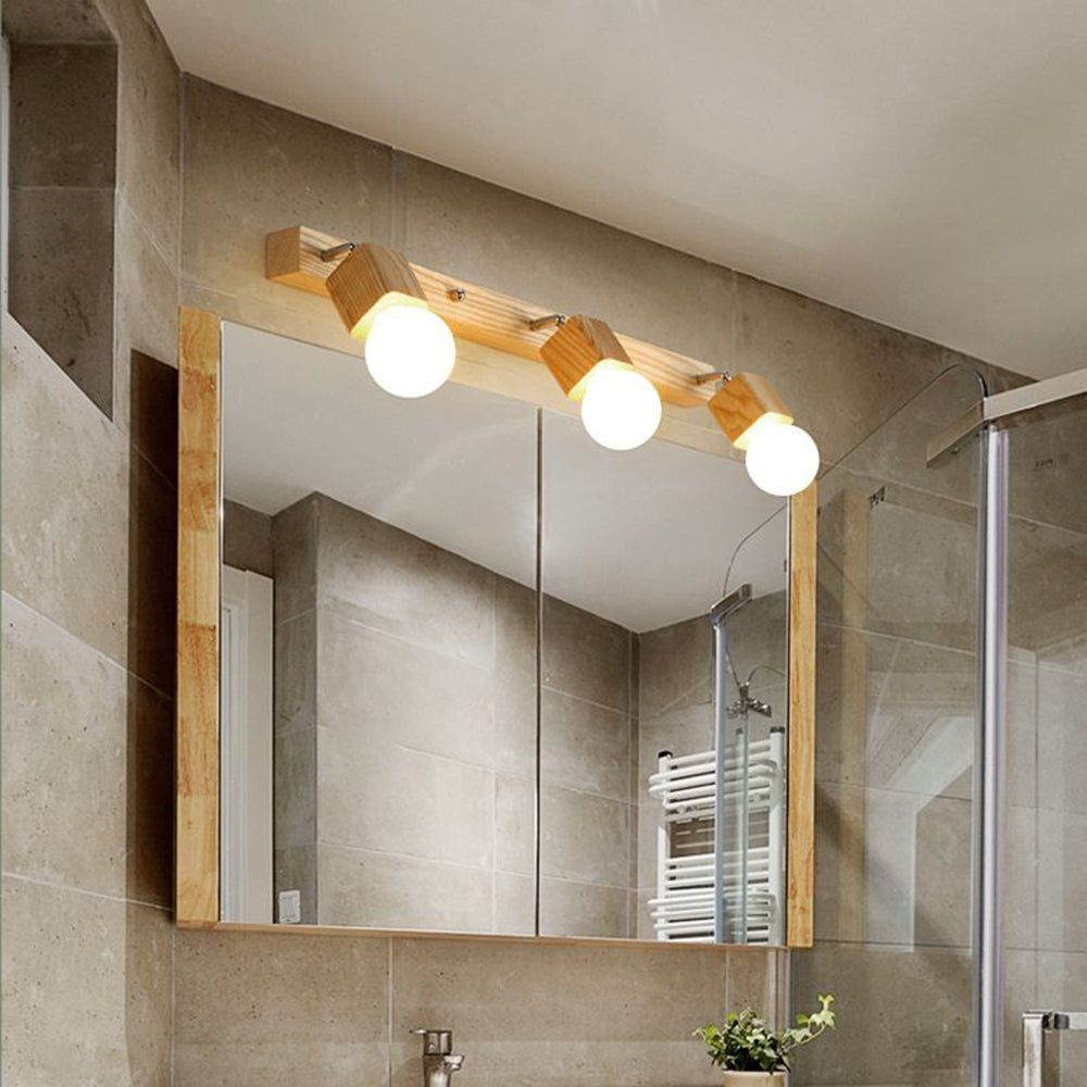 Muto Modern Square Globe Metal/Wood Wall Lamp, Vanity Light - Neutralighting