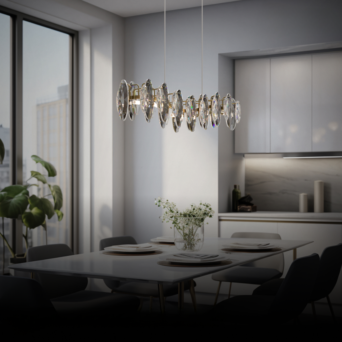 Kristy Luxurious Chandelier Crystals/Metal Gold Living Room - Neutralighting