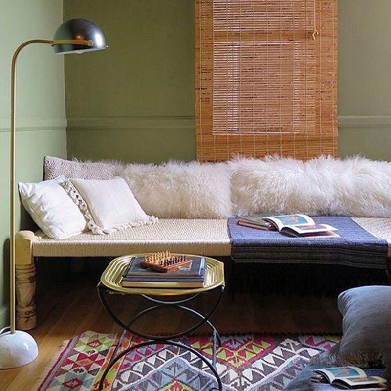 Eryn Floor Lamp Semi Circular Retro/Minimalist, Metal/Marble, Black, Bedroom - Neutralighting