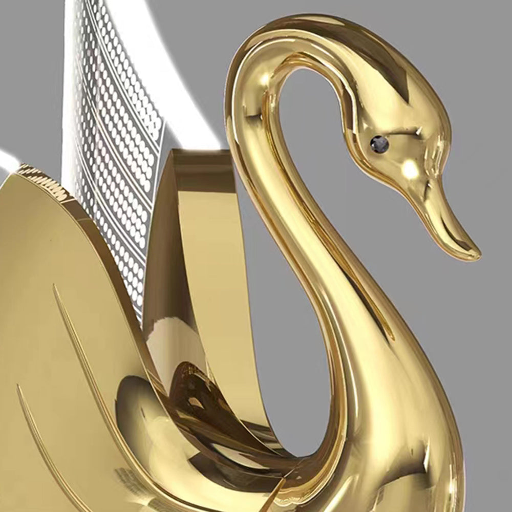 Arisha Art Deco Swan Acrylic/Metal Wall Lamp, Gold/Rose Gold - Neutralighting