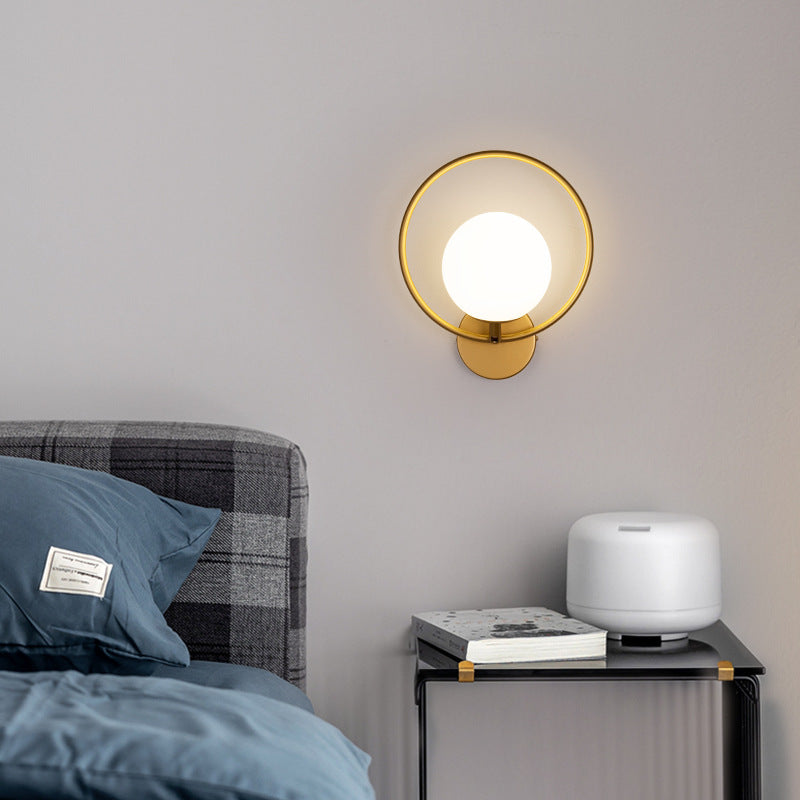 Valentina Modern LED Indoor Wall Lamp Black/Gold Glass Bedroom Hallway - Neutralighting