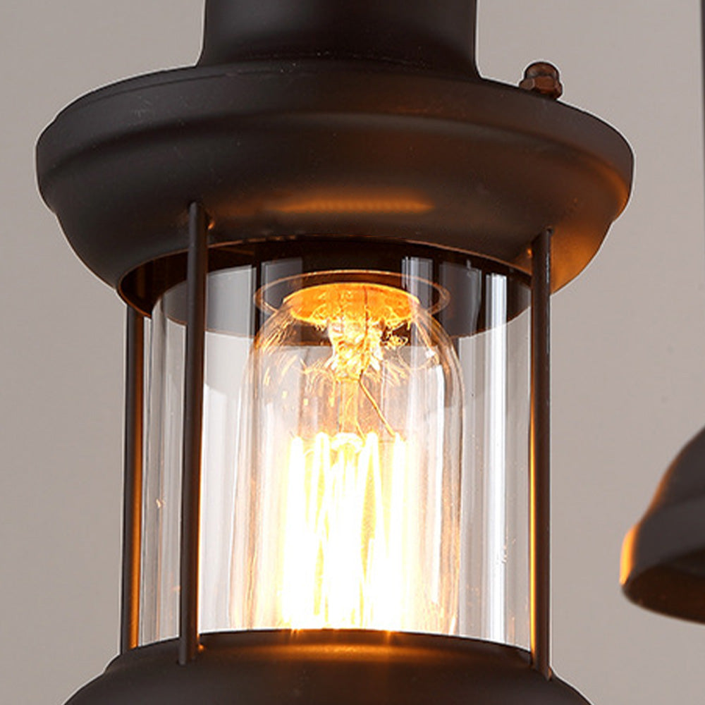 Epoch Retro Rudder Metal & Wood Pendant Light, 6 Heads - Neutralighting