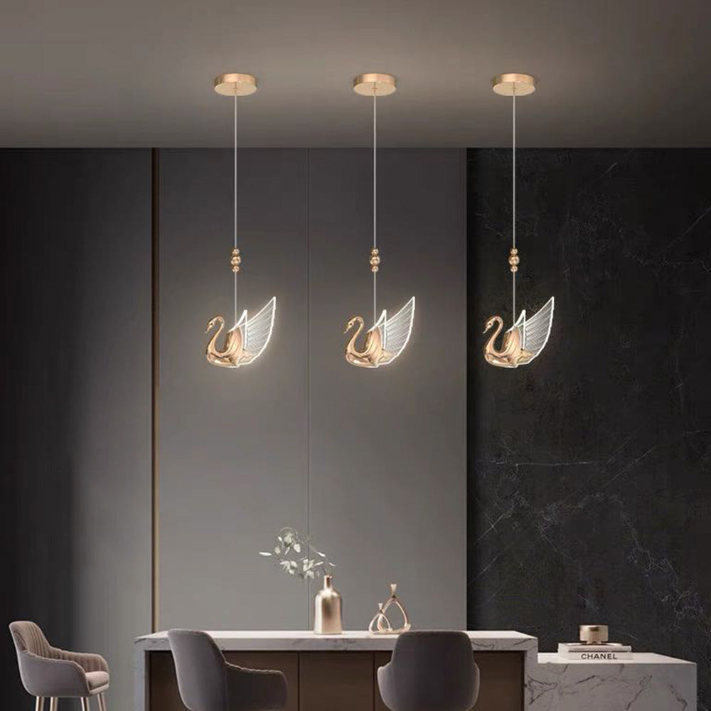Arisha Modern Creative Swan Pendant Light, 2 Color - Neutralighting