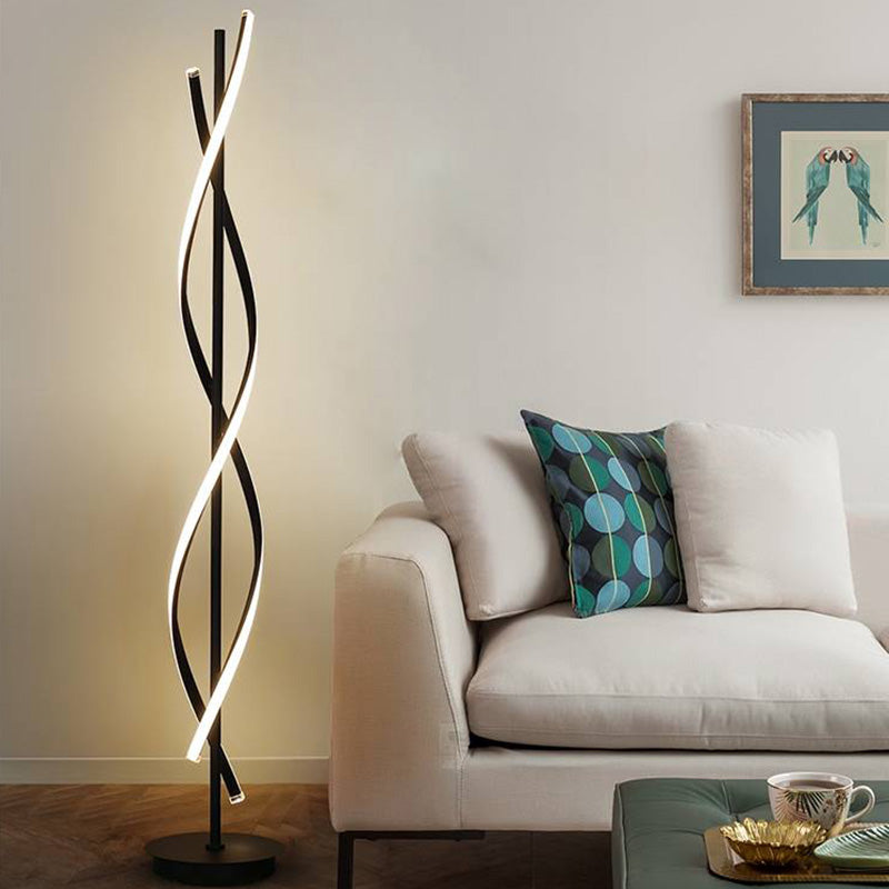 Mira Postmodern Linear Acrylic Floor Lamp, Black/White - Neutralighting