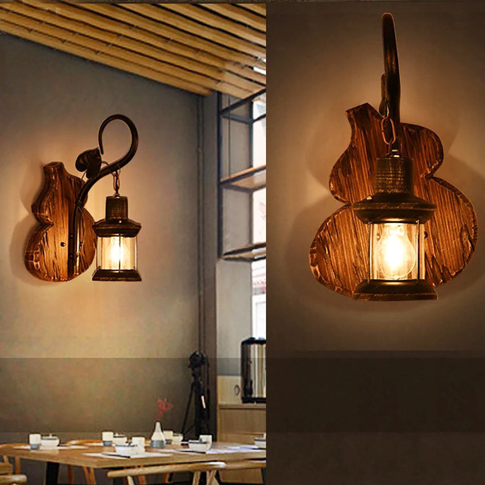 Epoch Wall Lamp Cucurbits/Candle Vintage, Wood/Metal, Bedroom - Neutralighting