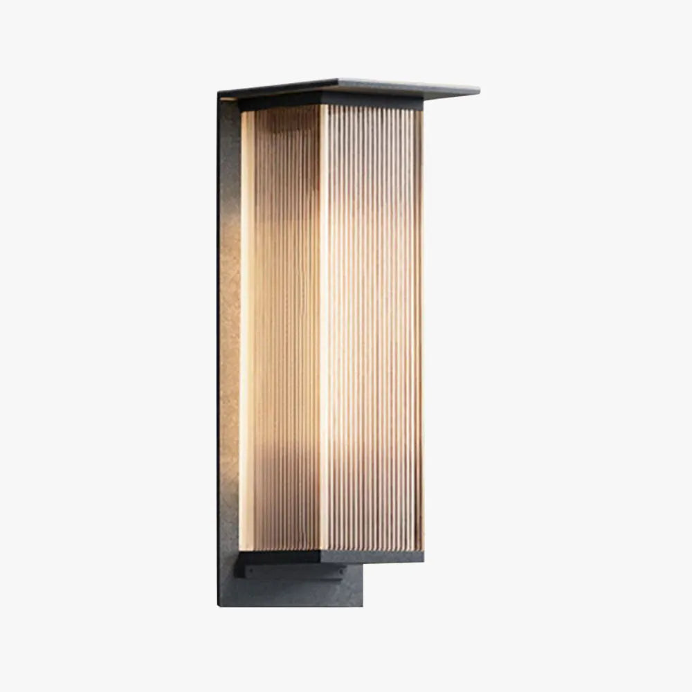 Ray Modern Rectangular Metal Outdoor Wall Lamp, Black - Neutralighting