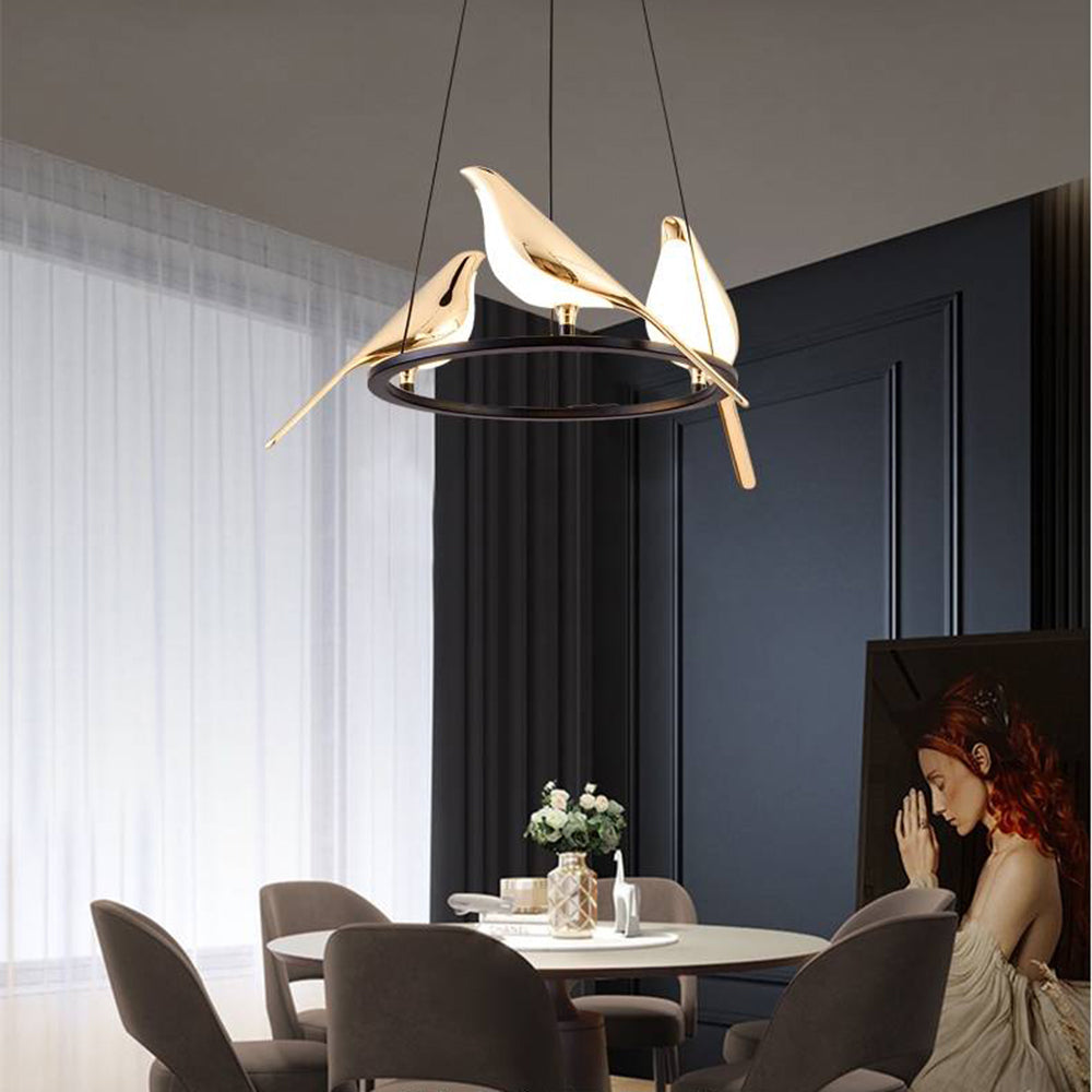 Arisha Modern Bird Pendant Light, Gold & Black, 2 Style - Neutralighting