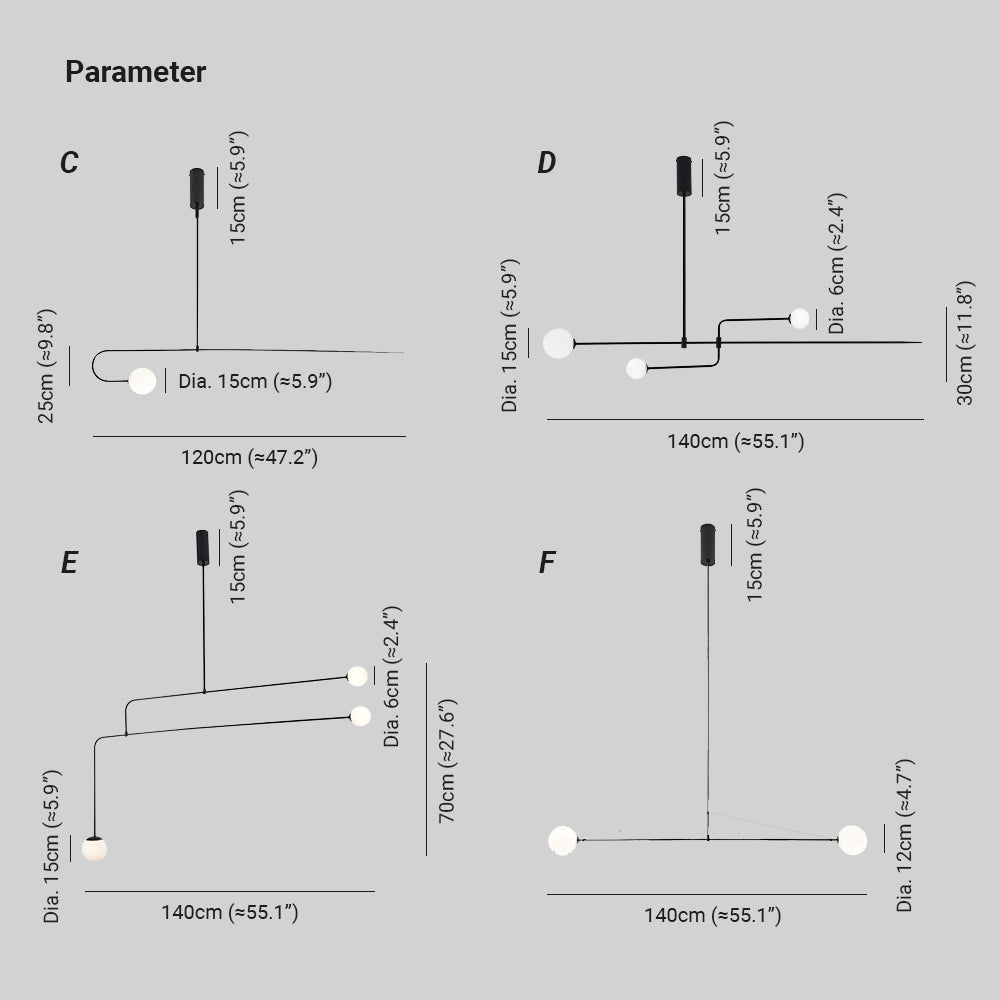 Arisha Minimalist Linear Mobile Pendant Light, Black - Neutralighting