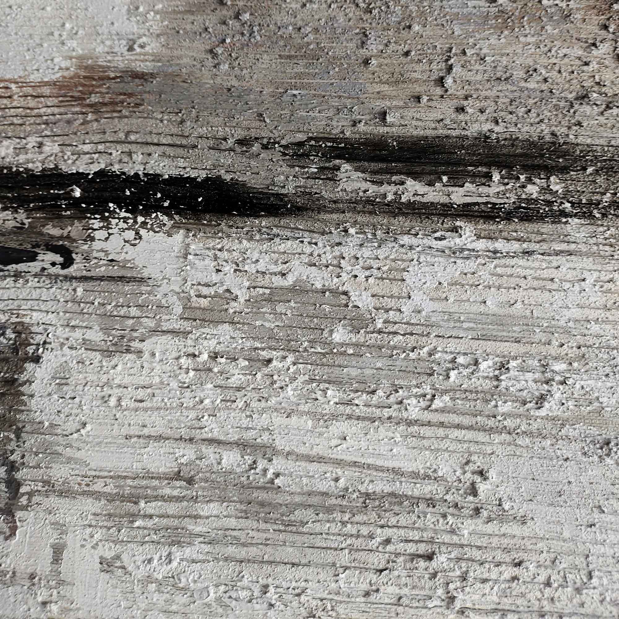 Black‑Grey‑White Vertical Abstract Rustic Layered‑Weathered Texture Artwork