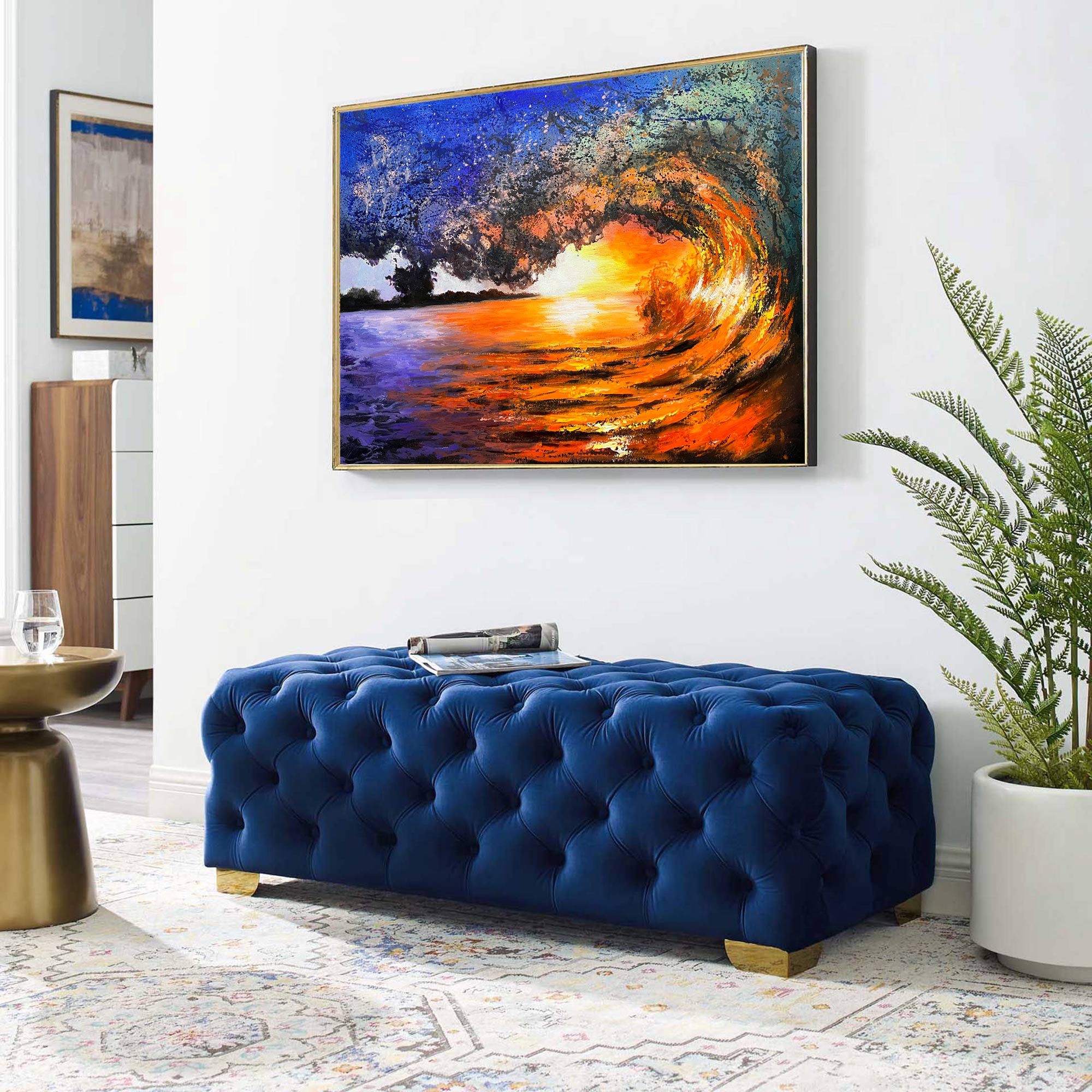 Sunset And Wave Landscapes Painting