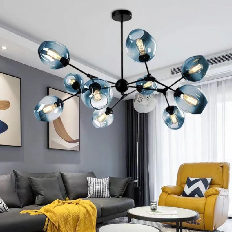 Valentina Modern Bubble Metal Pendant Light, Black/Gold - Neutralighting