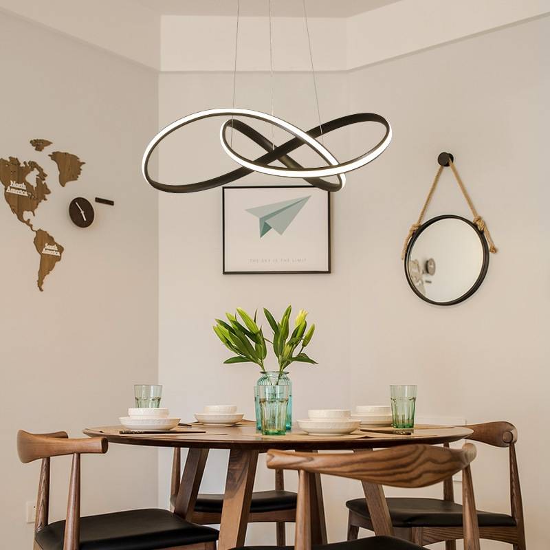 Arisha Pendant Light linear Modern, Acrylic/Metal, Black/White, Dining Room - Neutralighting