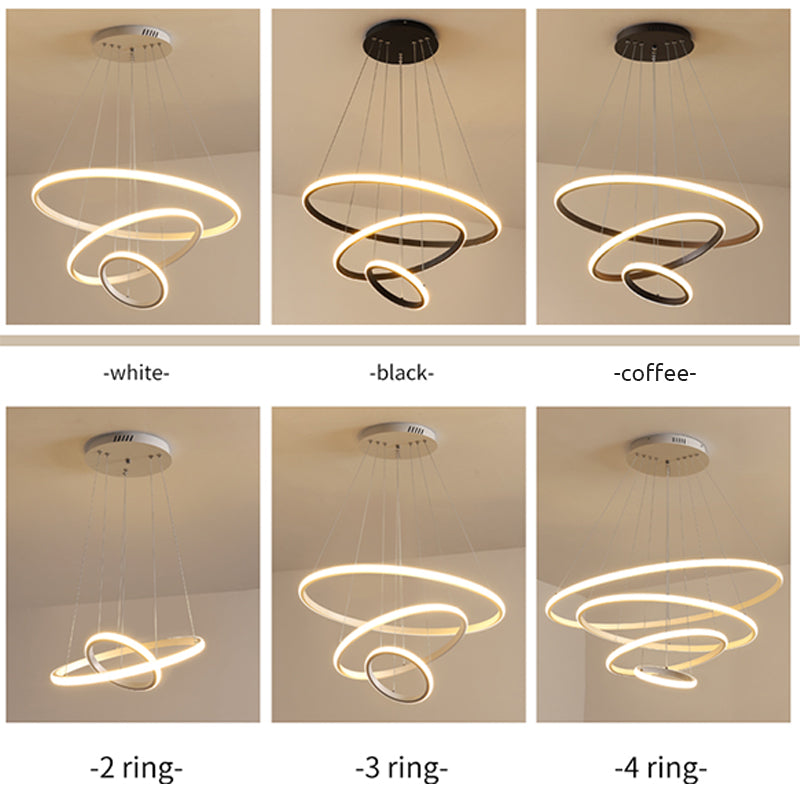 Zin Modern Ring Pendant Light, 2/3/4 Rings - Neutralighting