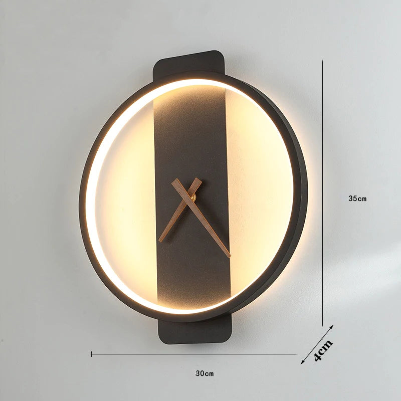 Valentina Arisha Square Clock Metal & Acrylic Wall Lamp, Gold - Neutralighting