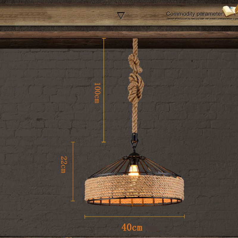 Epoch Retro Rope Metal Pendant Light, Black - Neutralighting