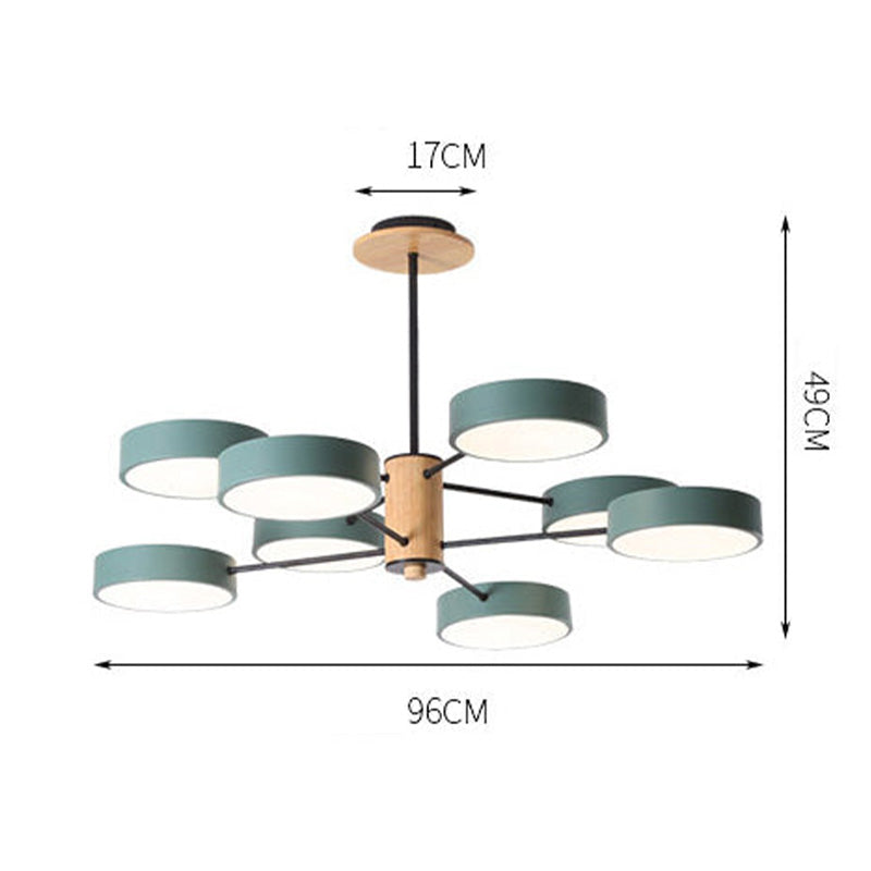 Arisha Art Deco Pendant Light, White/Green/Grey,Metal/Wood - Neutralighting