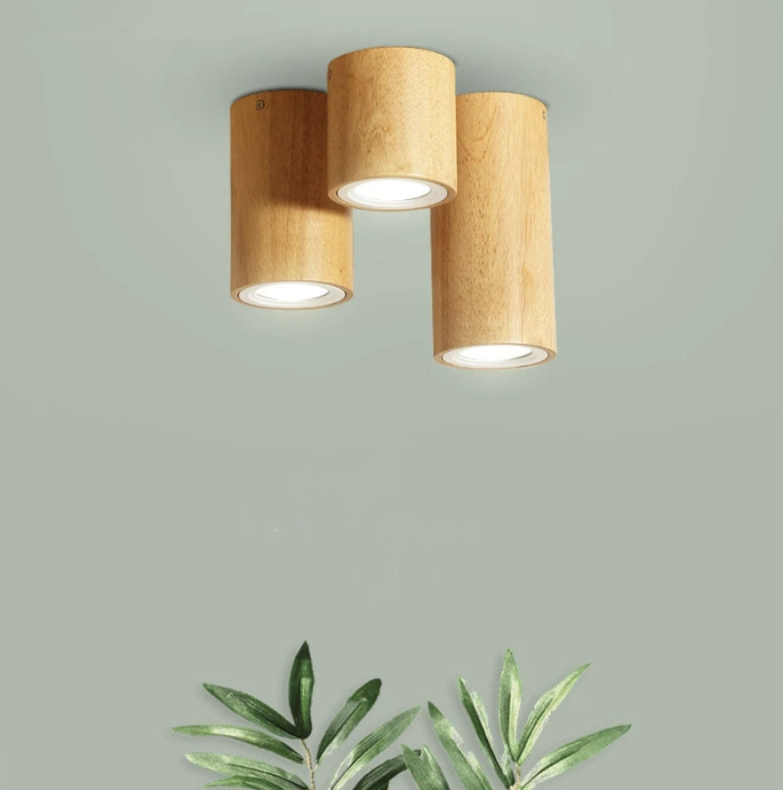 Muto Modern Wood Ceiling Light, Cylindrical, Corridor/Balcony - Neutralighting