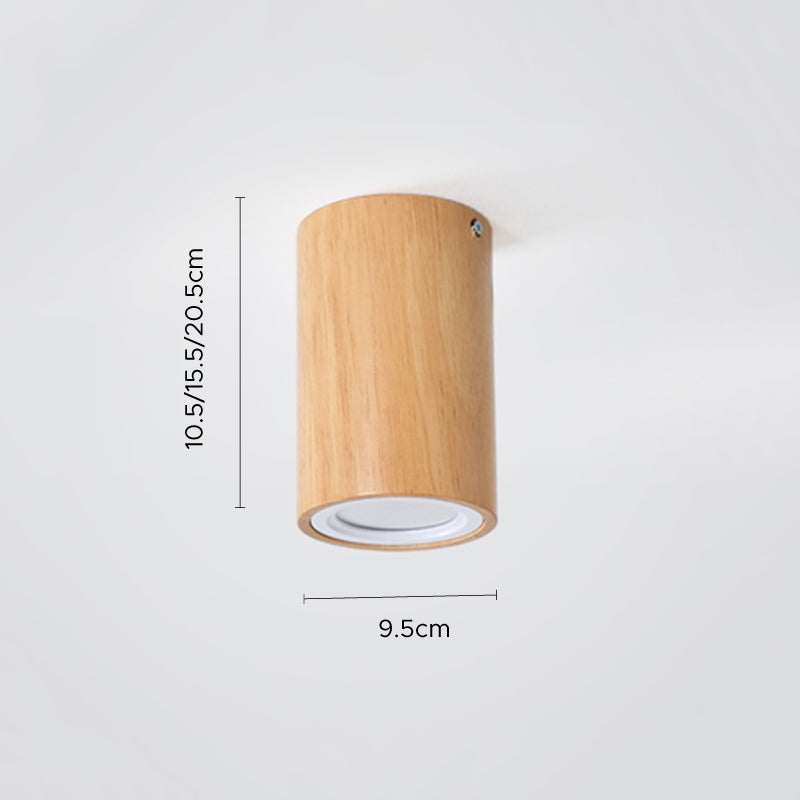 Muto Modern Wood Ceiling Light, Cylindrical, Corridor/Balcony - Neutralighting