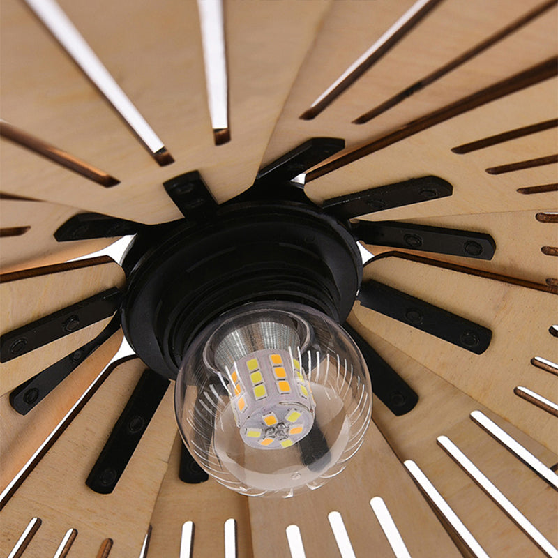 Arisha Retro Pendant Light, Metal & Wood - Neutralighting