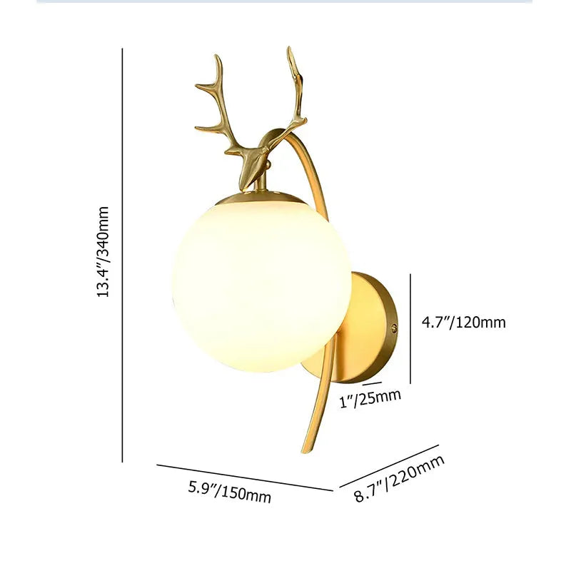 Valentina Modern Art-Deco Deer Bedside Wall Lamp, Black/Gold - Neutralighting