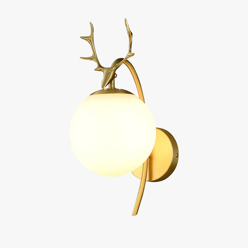 Valentina Modern Art-Deco Deer Bedside Wall Lamp, Black/Gold - Neutralighting