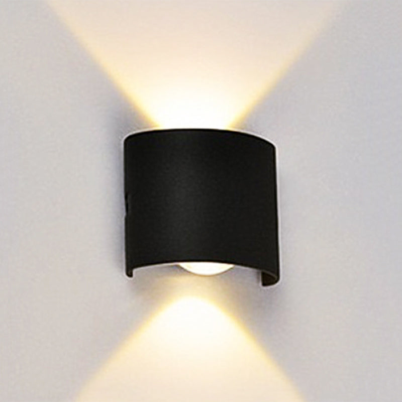 Tronix Modern Rectangular Metal Outdoor Wall Lamp, Black/White, Water-wave - Neutralighting