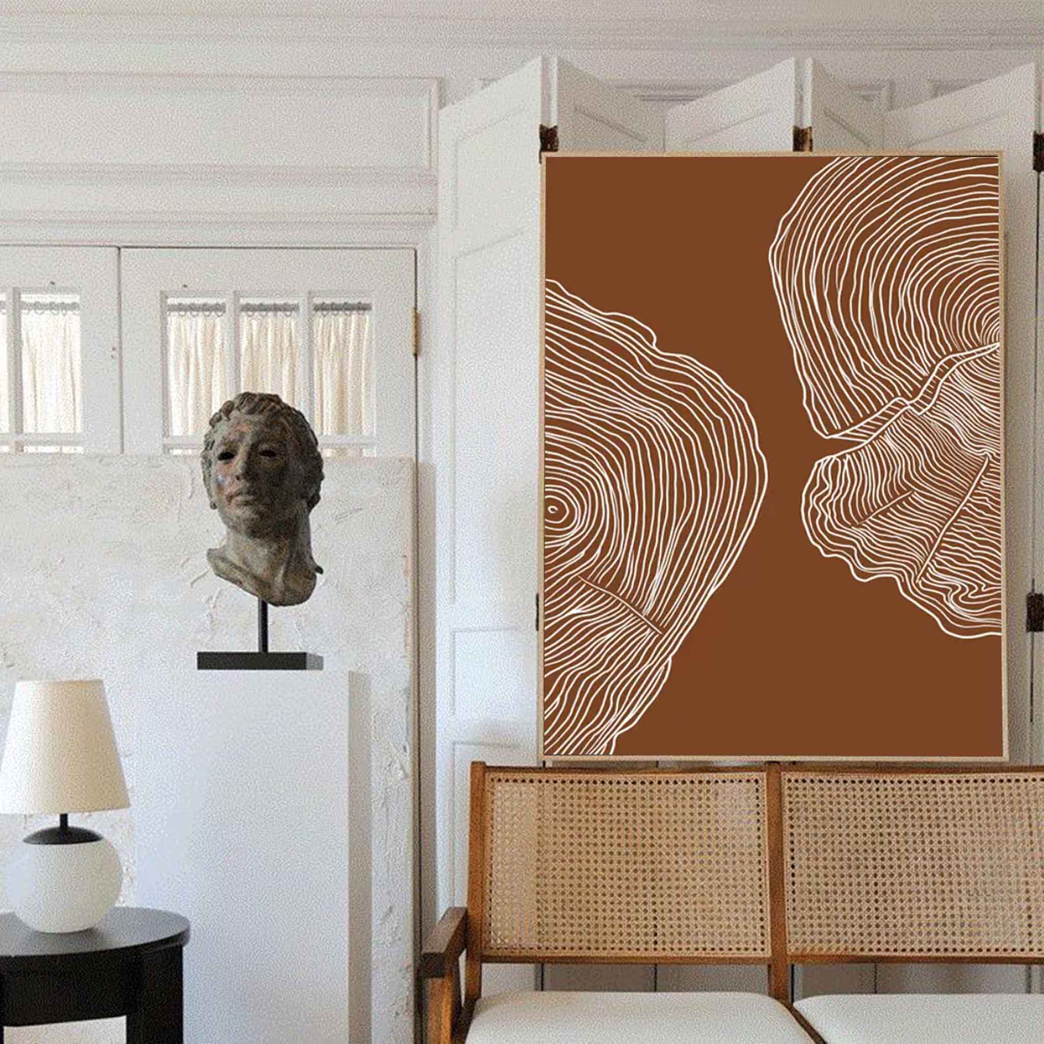 Wall Art Abstract Minimalist Wood Grain