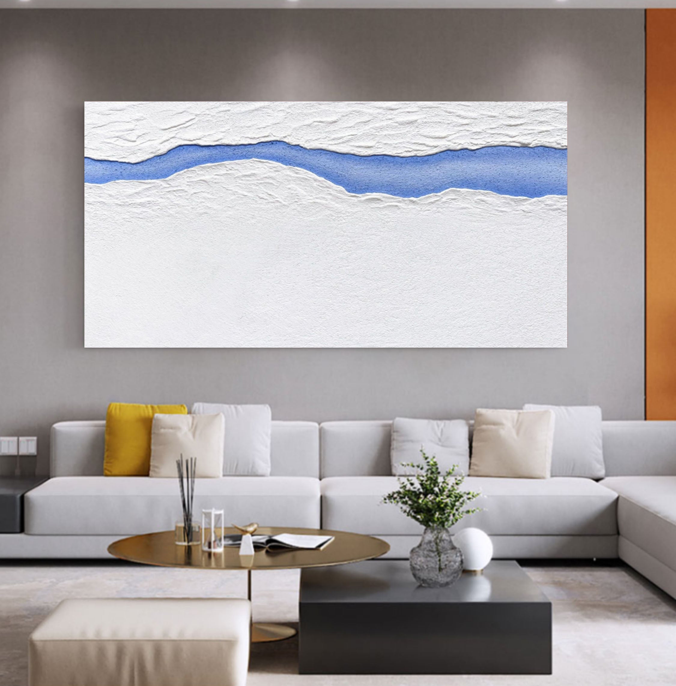 Wall Art Plaster Elegant Neutral Abstract
