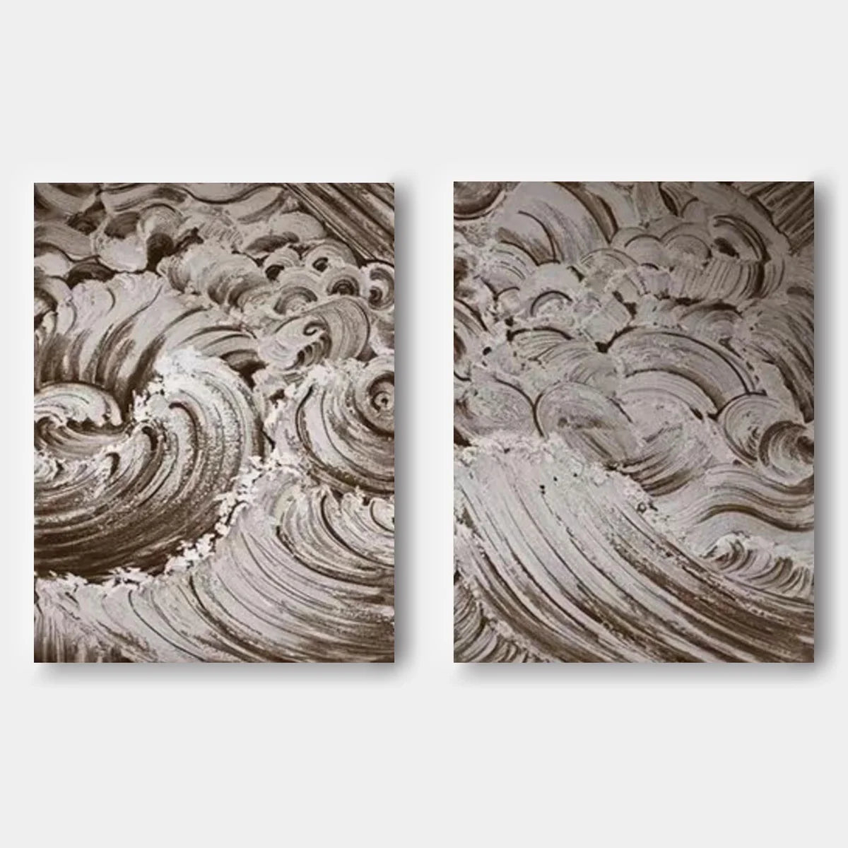 Brown Wave Texture 2 Piece Wall Art Set