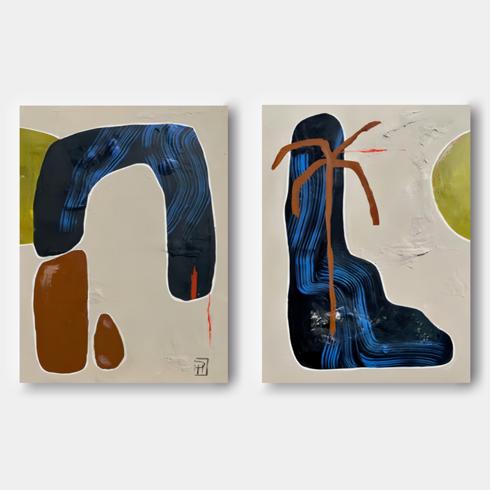 Abstract Painting Set Of 2 SP147 - Neutralighting