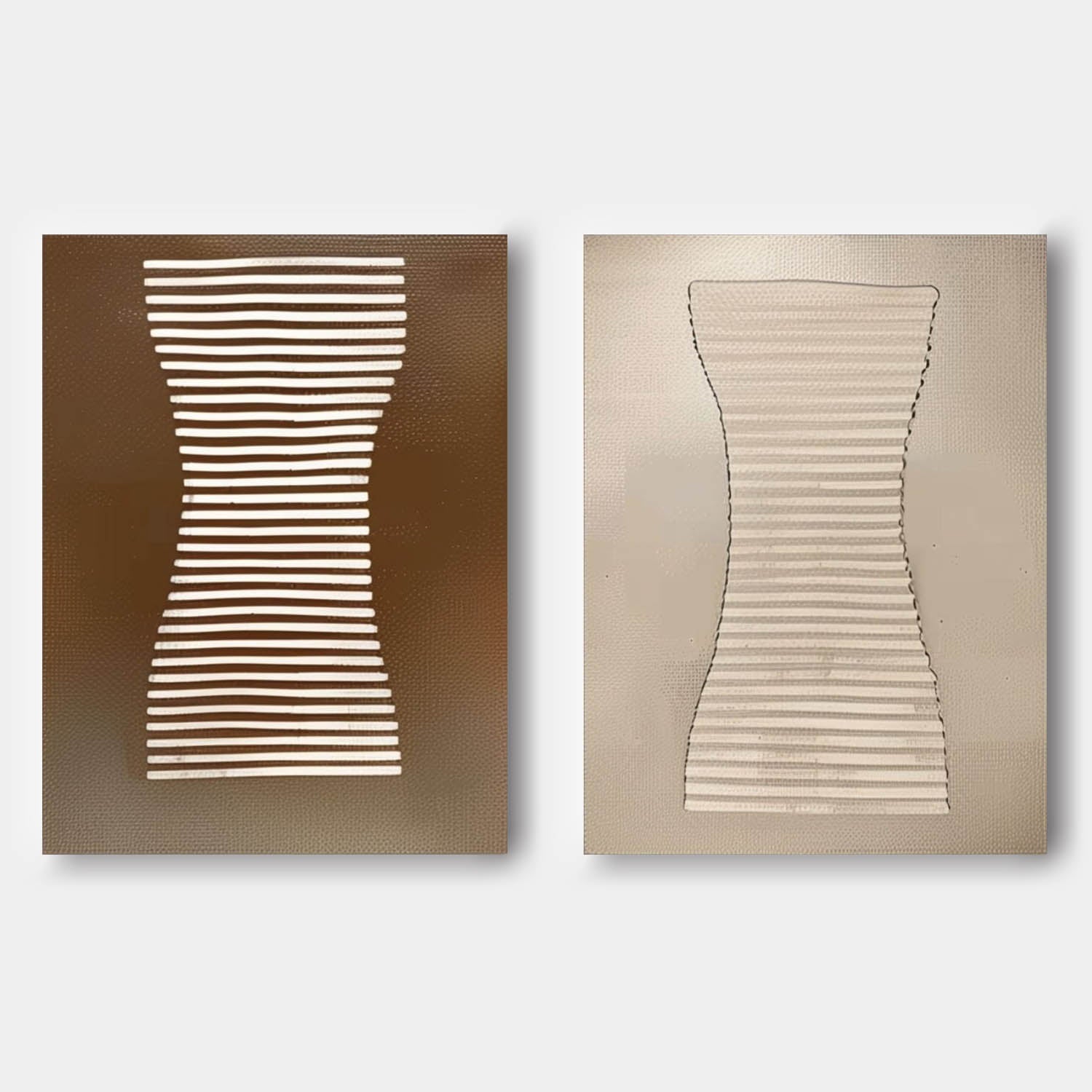 Wall Art Minimalist Hourglass Line Plaster