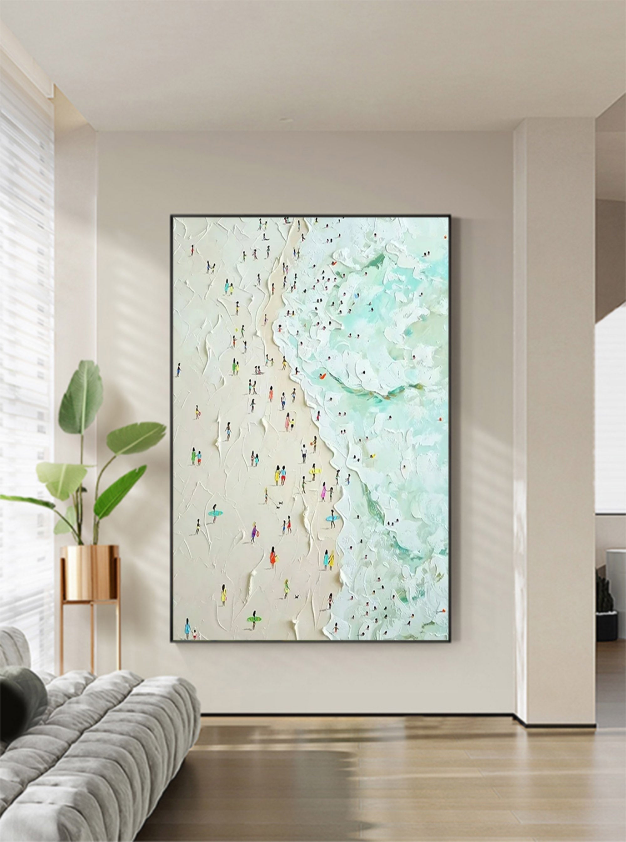 Wall Art Beach Scene Wave Modern Summer