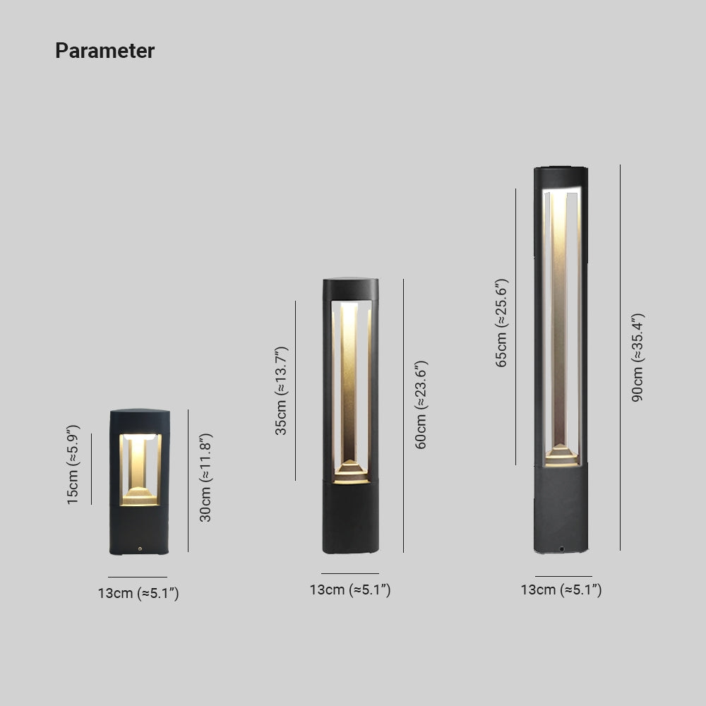 Ray Contemporary Metal Triangular Hollow Outdoor Path Light, Black - Neutralighting