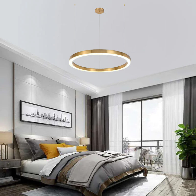 Arisha Modern Ring Metal Pendant Light, Gold - Neutralighting