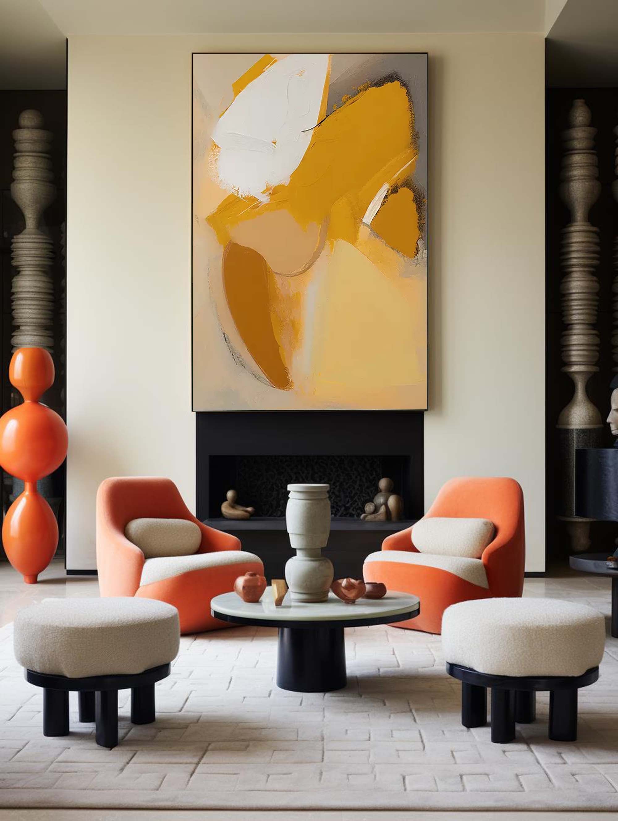Wall Art Abstract Contemporary Neutral